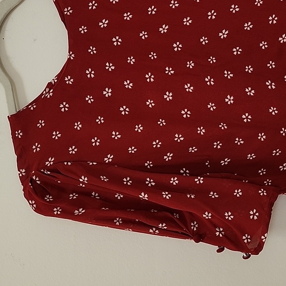 Reformation Baby Doll Floral print Mini Dress Viscose Red Romantic Size 10 - Picture 11 of 17